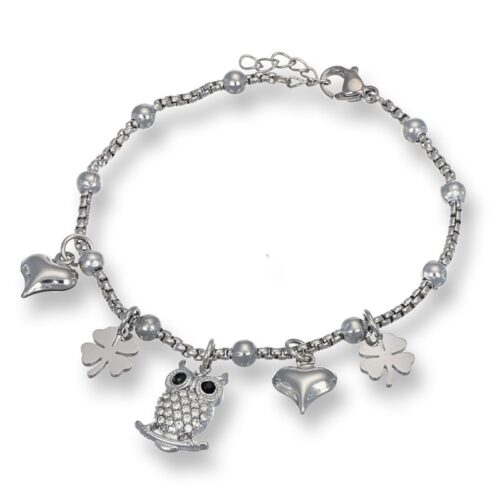 Bracciale Guffetto e Cuore Acciaio Revolution Gioielli Essenza