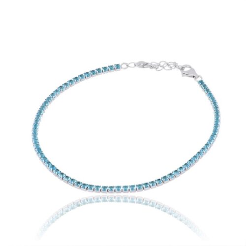 Bracciale Tennis TerryOro Luxeline 217B-0800 ACQ Zirconi 2 mm Acquamarina