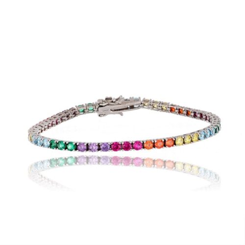 Bracciale Tennis TerryOro Luxeline 217B-0010 RBW3MM Zirconi Multicolor