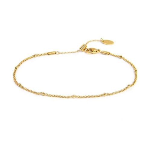 Cavigliera Marlù 20CV100G catena mesh 0.20 cm in acciaio PVD oro