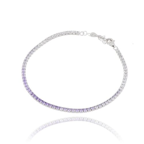 Bracciale Tennis TerryOro Luxeline 217B-0800 GRAD AMY Zirconi 2 mm Viola Graduati