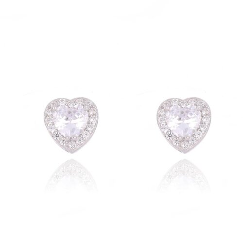 Orecchini TerryOro 217E-1169 Cuore Argento 925 Bianchi