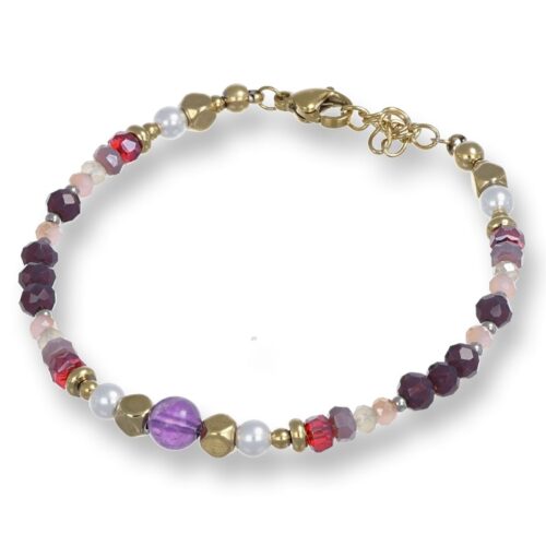 Bracciale Palline Viola Dorato Revolution Gioielli Essenza