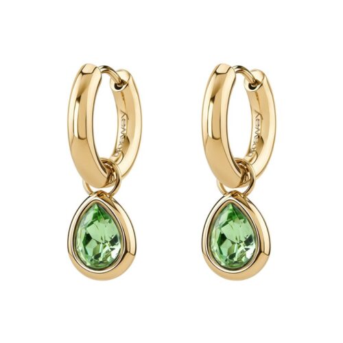 Orecchini Brosway Symphonia BYM217 cerchio dorato goccia verde