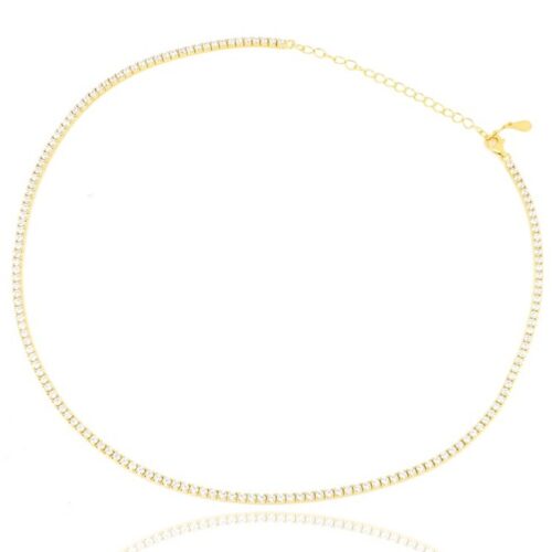 Collana TerryOro Luxeline 217CL-0800GD Tennis bianchi