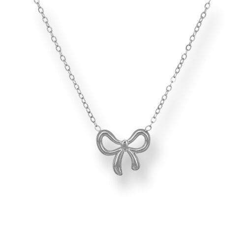 Collana donna in acciaio con fiocco