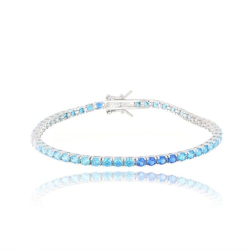 Bracciale Tennis TerryOro Luxeline 217B-0010 GRAD ZF Zirconi Blu Degradé