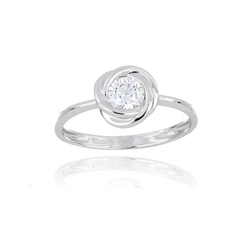 Anello Solitario TerryOro Essenza Oro 375 Bianco Design Nodo Misura 14