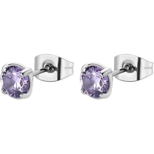 Orecchini Brosway Desideri BEIE006 punto luce acciaio zirconia viola