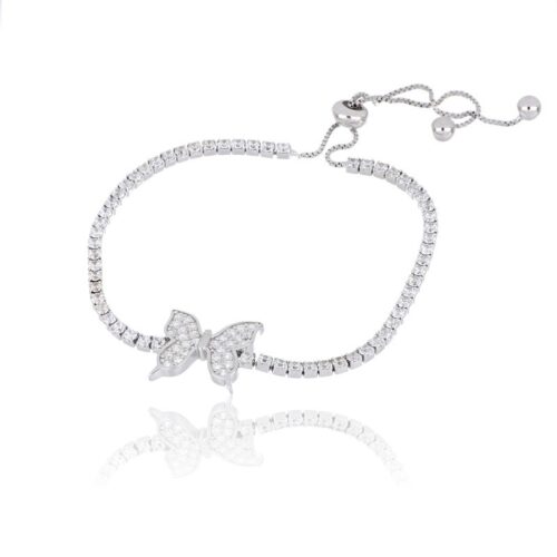 Bracciale TerryOro Tennis con Farfalla in Argento 925 con Zirconi