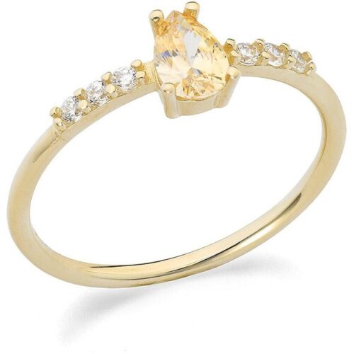 Anello Donna Ambrosia KAAZ 023 in oro giallo 375 con zirconi bianchi e giallo