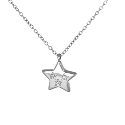 Collana donna acciaio stella con pietre