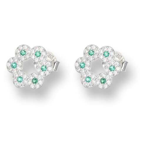 Orecchini TerryOro 217E-2963 SM Fiore Argento 925 Verdi