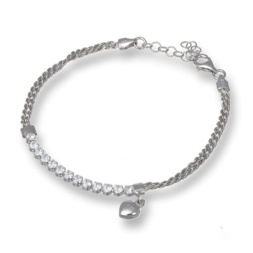 Bracciale TerryOro Luxeline 137Bp2602 Bracciale Corda Laser E Tennis Con Cuore Pendente
