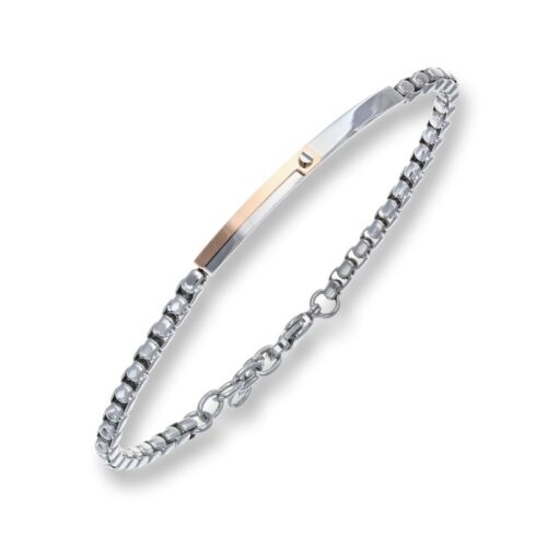 Bracciale rollÒ con targa inserto rosa