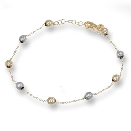 Bracciale a palline satinate bicolore