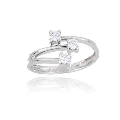 Anello Trilogy TerryOro Essenza Oro 375 Bianco Zirconi Misura 14