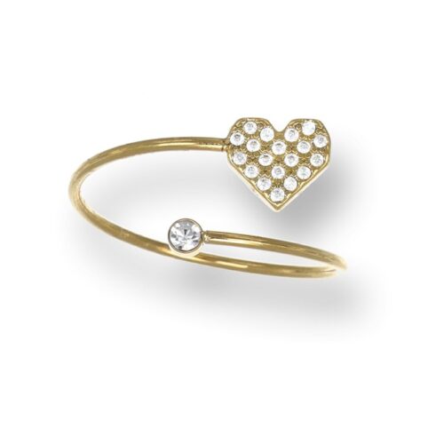 Anello Donna Revolution Gioielli Essenza Cuore Punto Luce Dorato