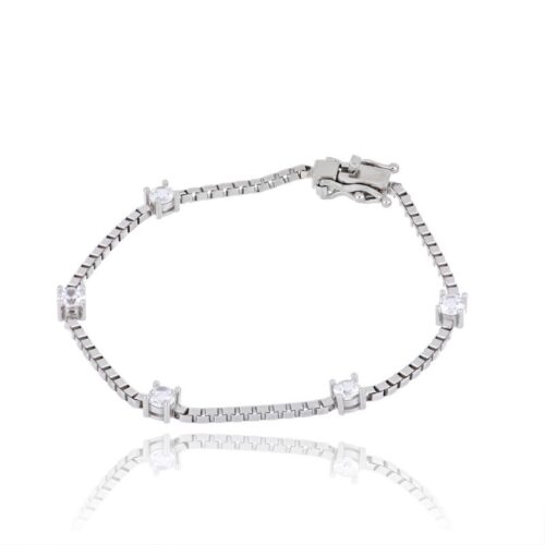 Bracciale TerryOro Maglia con Zirconi in Argento 925 con Zirconi