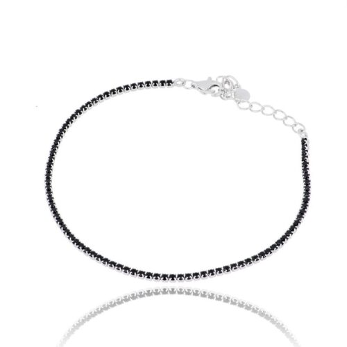 Bracciale Tennis TerryOro Luxeline 217B-0800 BK Zirconi 2 mm Neri