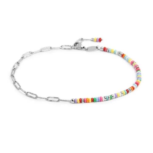 Cavigliera Marlù 20CV102-RGB doppia catena multicolore in acciaio
