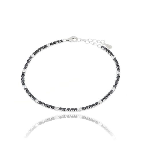 Bracciale Tennis TerryOro Luxeline 217B-0800 5+1 BK Zirconi 2 mm Bianchi e Neri