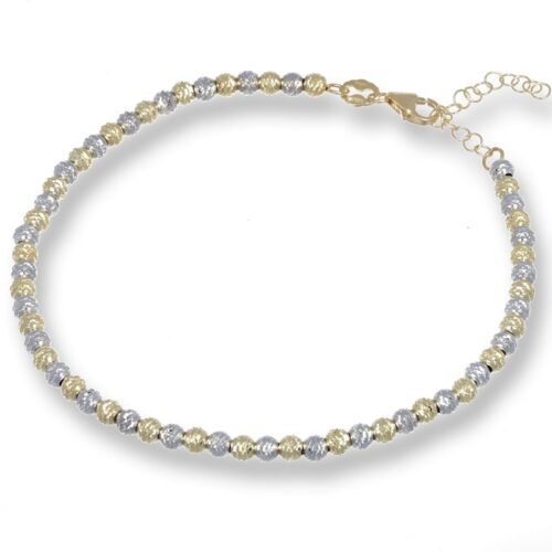Bracciale TerryOro Essenza Oro 375 Sfere Bicolore Diamantate Continuo
