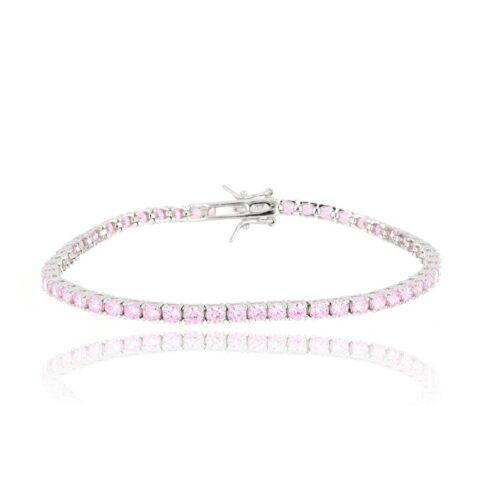 Bracciale Tennis TerryOro Luxeline 217B-0010 PINK 3MM Zirconi Rosa
