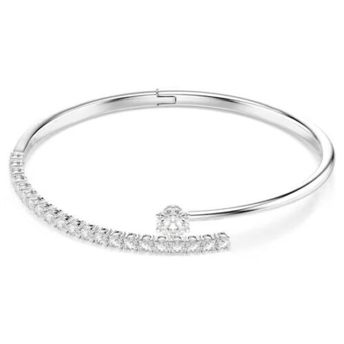 Bracciale rigido Swarovski Matrix 5753571 bianco placcato rodio
