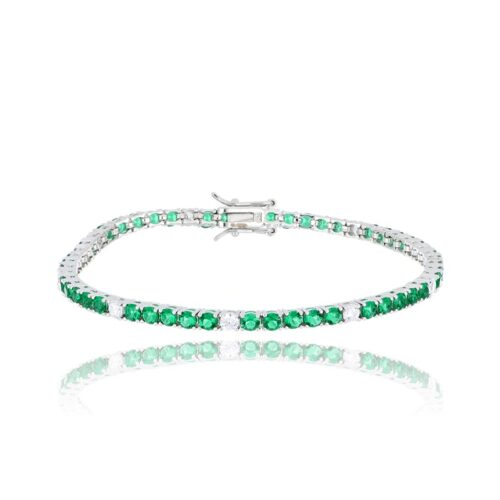 Bracciale Tennis TerryOro Luxeline 217B-0010 SM 5+1 Zirconi Verdi E Bianchi 5+1