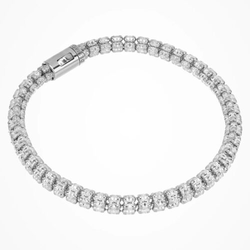 Bracciale Desmos Infinity Round GW 18 argento 925 placcato oro/rodio