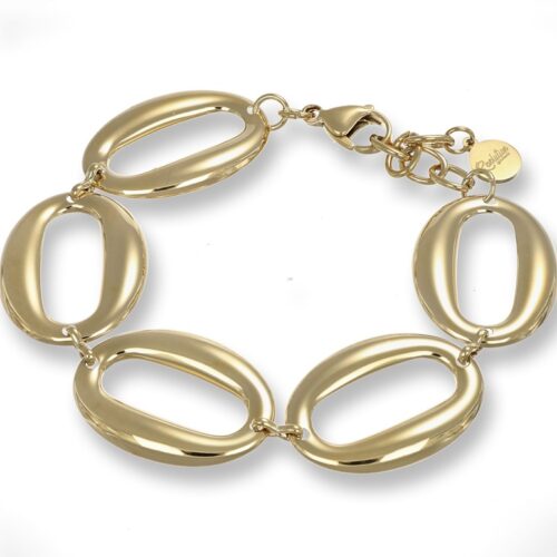 Bracciale Donna Acciaio Con Maglie Forma Ovale Dorato Revolution Gioielli Essenz