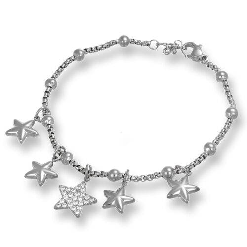 Bracciale Ciondoli Stella Acciaio Revolution Gioielli Essenza