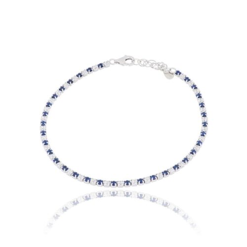 Bracciale Tennis TerryOro Luxeline 217B-0800 WT+ZF Zirconi 2 mm Blu e Bianchi