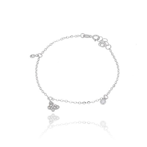 Bracciale TerryOro Essenza Oro 375 Bianco Farfalla con Zirconi