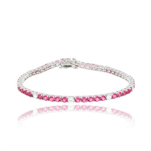 Bracciale Tennis TerryOro Luxeline 217B-0010 RB 5+1 Zirconi Rossi E Bianchi 5+1