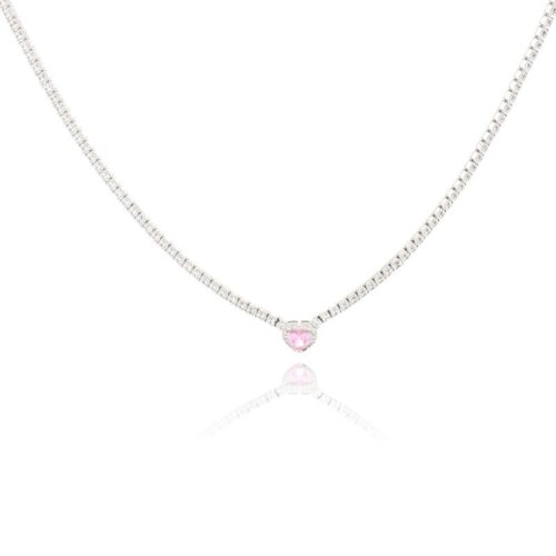 Collana TerryOro Luxeline 217CL-0801 PINK Tennis con cuore rosa