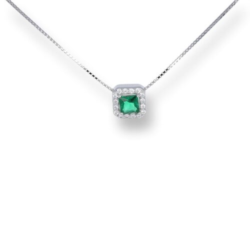 Collana TerryOro Essenza 217CL-0175 SM Punto Luce Quadrato verdi