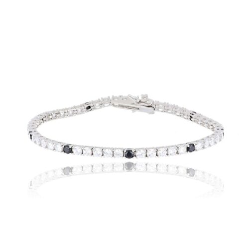 Bracciale Tennis TerryOro Luxeline 217B-0010 5+1 Zirconi Bianchi E Neri 5+1
