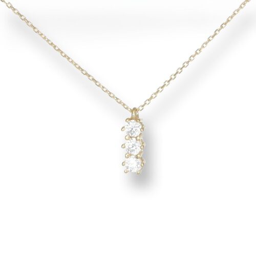 Collana TerryOro Trilogy in Oro 375 con Pietre Bianche