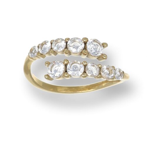 Anello Donna Revolution Gioielli Luxeline Pietre Bianche Scalari Dorato