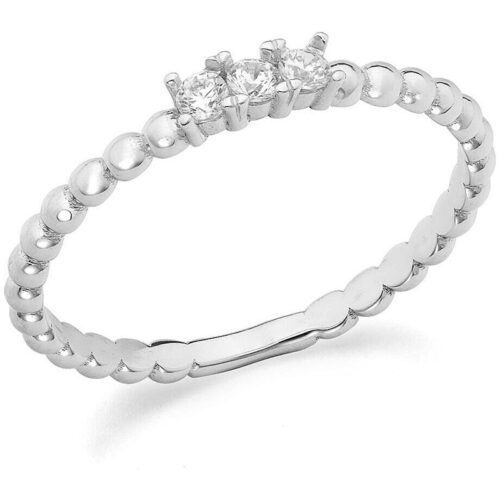 Anello Donna Ambrosia KAAZ 014 in oro bianco 375 con zirconi bianchi
