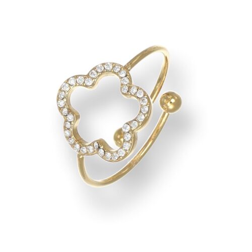 Anello Donna Revolution Gioielli Essenza Fiore Dorato