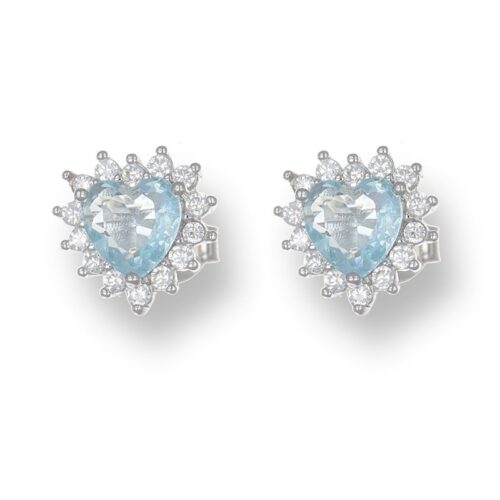Orecchini TerryOro 217E-2325 ACQ Cuore Argento 925 Acquamarina