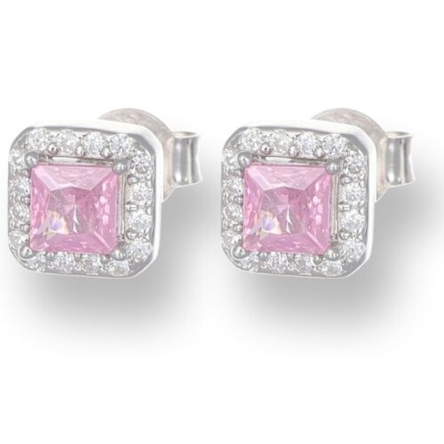 Orecchini TerryOro 217E-2981 PINK Quadrato Argento 925 Rosa