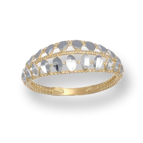 Anello Fascia TerryOro Essenza Oro 375 Bicolore Design Traforato