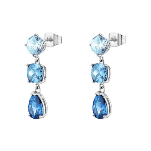 Orecchini Brosway Dreaming BIG22 acciaio cristalli blu pendenti