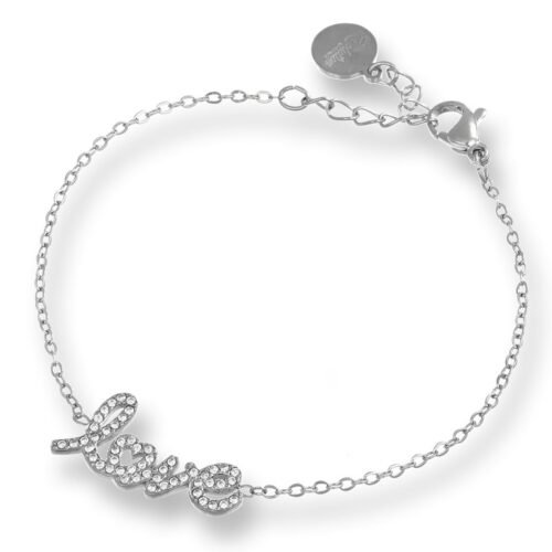 Bracciale Donna In Acciaio Con Scritta Love Revolution Gioielli Essenza