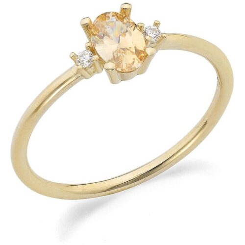 Anello Donna Ambrosia KAAZ 026 in oro giallo 375 con zirconi bianchi e giallo