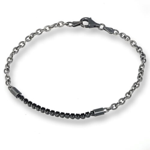 Bracciale Uomo Argento 925 TerryOro BRACCIALE IN ARGENTO BRUNITO 137B2608
